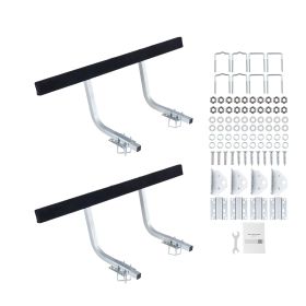 Boat Trailer Guides, 16.7 in/18.7 in Height Adjustable Trailers Guide, 2PCS Thickened Steel Trailer Guide-Ons with Thick Support Pads, Fits L-Bea